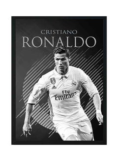 LOWHA Cristiano Ronaldo Printed Wooden Frame Wall Painting Black/White  - Image 1