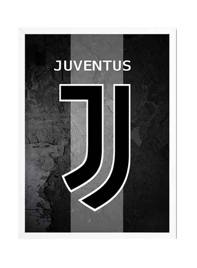 LOWHA Juventus Printed Wooden Frame Wall Art Painting Black/White - Image 1