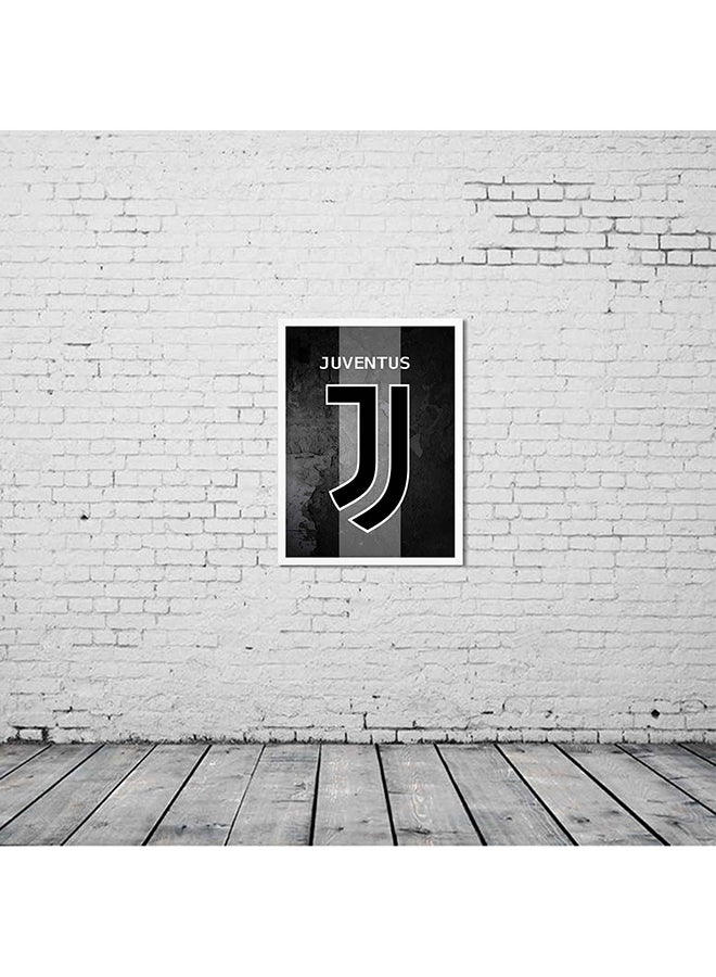 LOWHA Juventus Printed Wooden Frame Wall Art Painting Black/White - Image 2