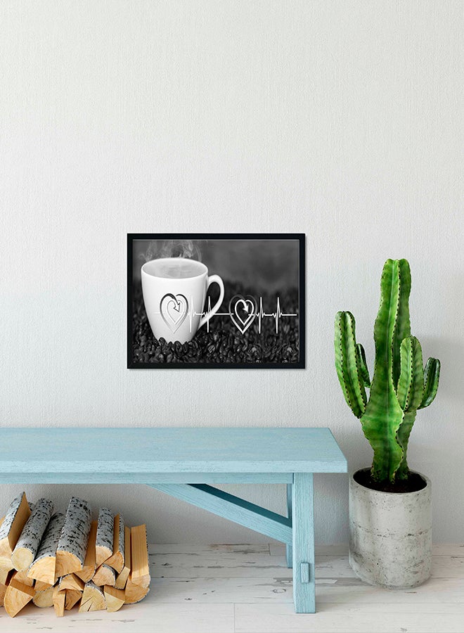 لوحة إطار صورة جداري ديكوري يوضع أعلى الطاولة أبيض/ أسود 33x22سم - Image 2
