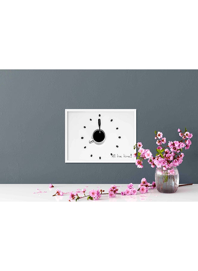 لوحة فنية لديكور الحائط بإطار خشبي أبيض/ أسود 33 x 22 x 2سم - Image 2