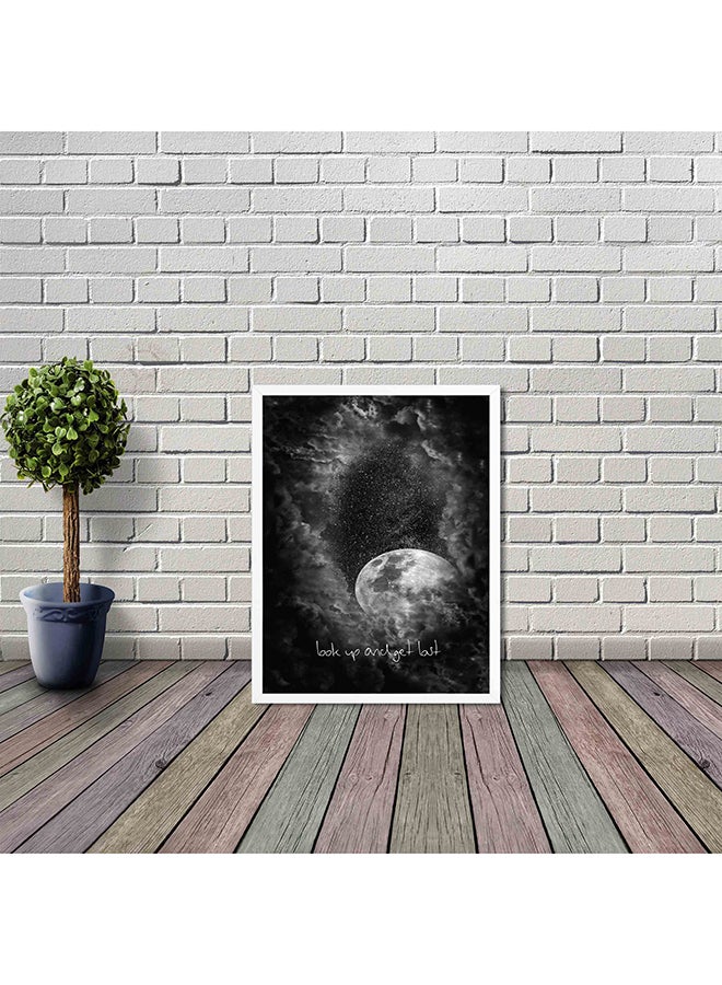 لوحة فنية لديكور الحائط بإطار خشبي أسود/ أبيض 42 x 32 x 2سم - Image 2