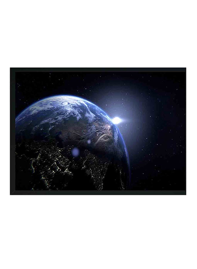 Wooden Framed Decorative Wall Art Painting Black/Blue/White 33 x 22 x 2cm