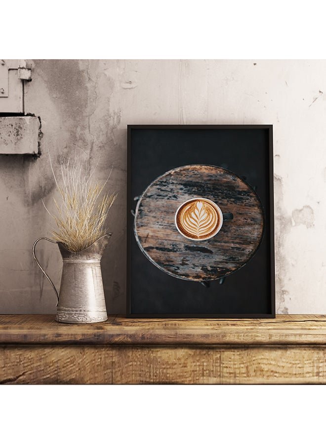 Coffee Latte Wooden Framed Wall Art Painting Multicolour - v1529662352/N15414273A_2