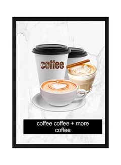LOWHA Wooden Framed Wall Art Painting Black/White/Brown 