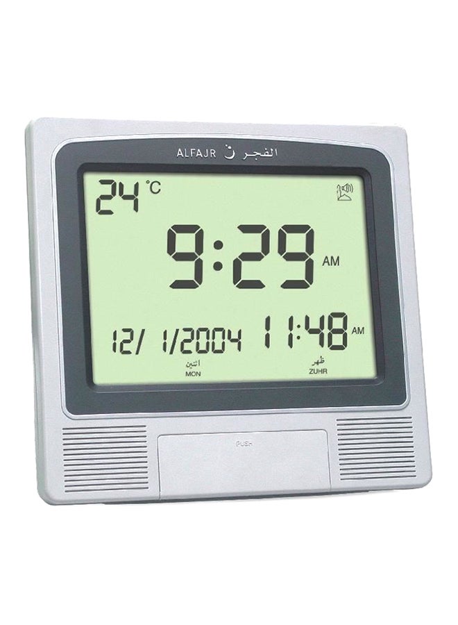 Al Fajr - Azaan Digital Clock Grey 15 x 15cm - Image 1