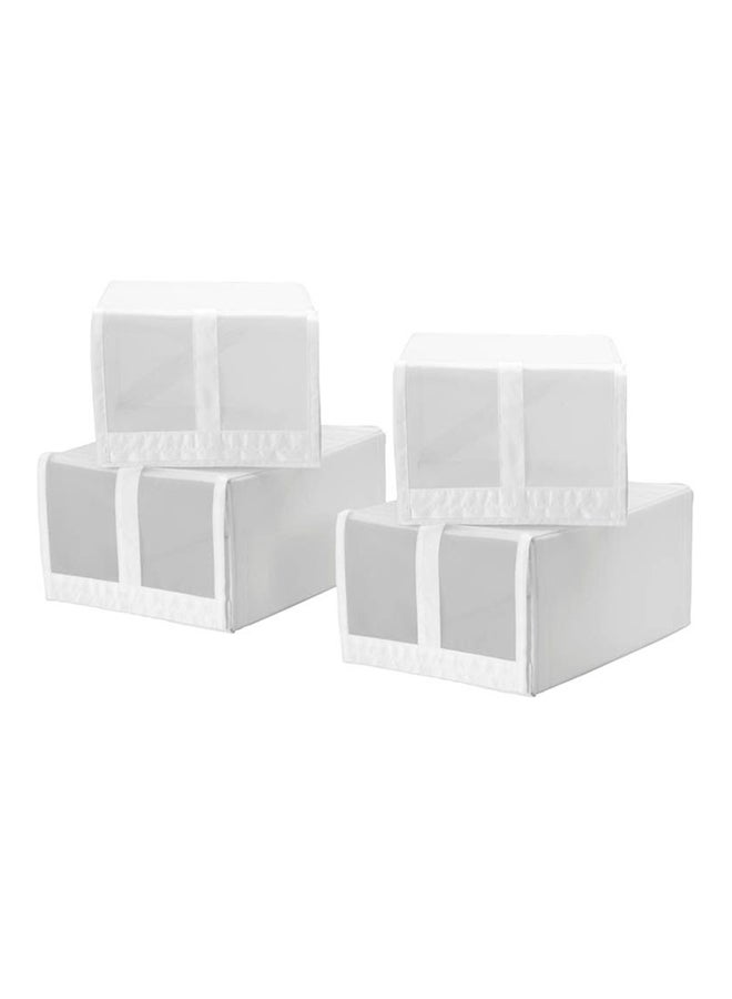 4-Piece Storage Space Saving  Shoe Box White 22 x 34 x 16CMcm 