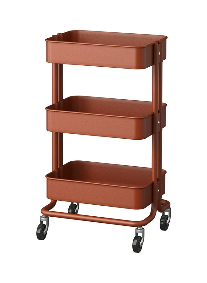 عربة تخزين من ثلاث رفوف بني 35x45x78سم