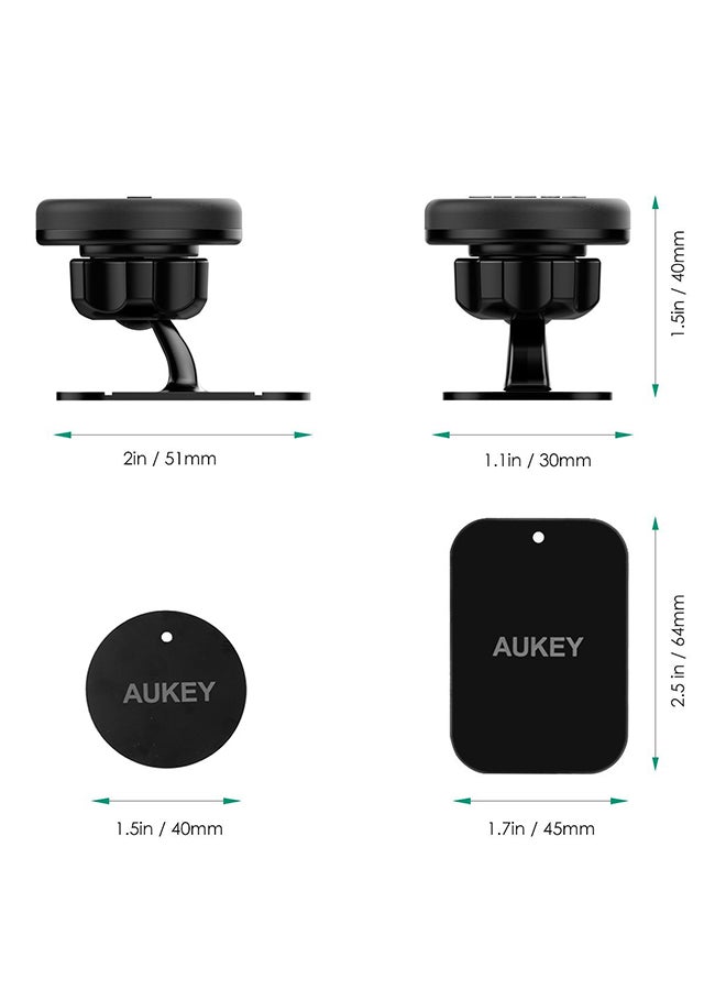 Aukey Cell Phone Mount Holder With Universal Car Magnetic Dashboard HD-C13 Black - Image 3