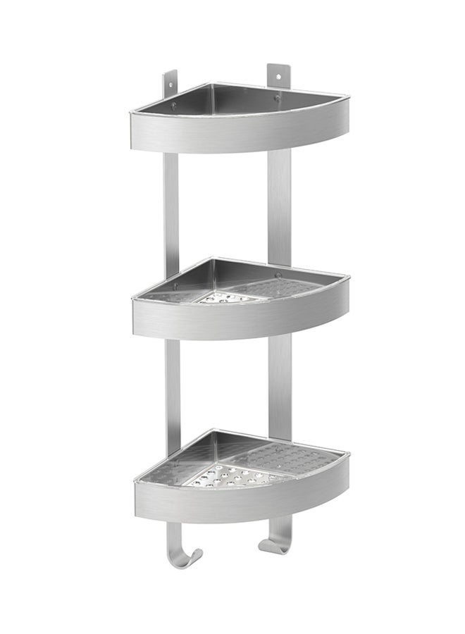 Corner Wall Shelf Unit Silver