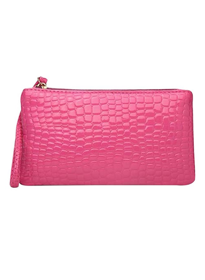 Generic Crocodile Pattern Wallet Rose Red 