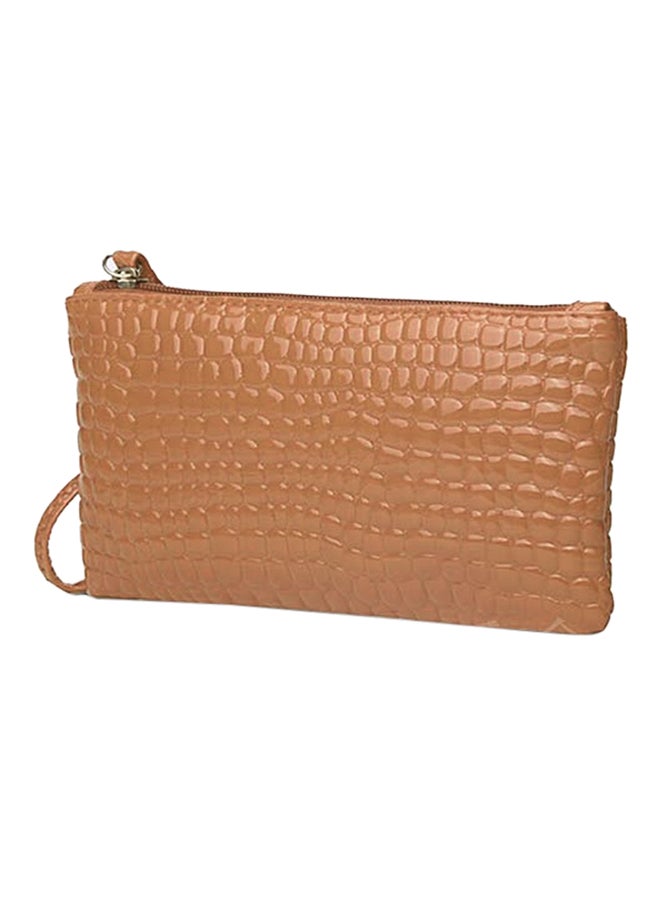 Crocodile Pattern Wallet Beige