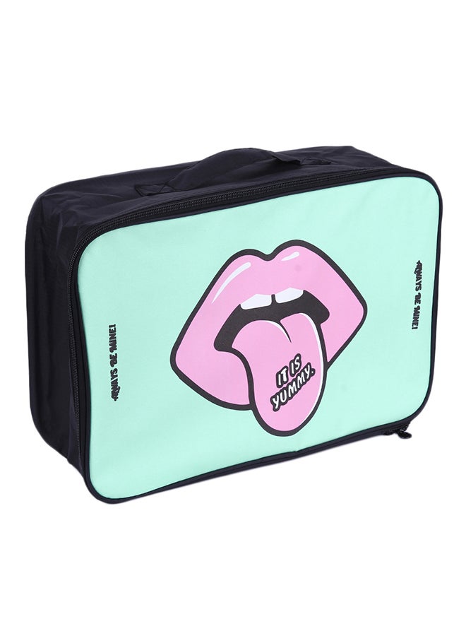 حقيبة تخزين للسفر بطبعة رسوم كارتون أخضر / وردي