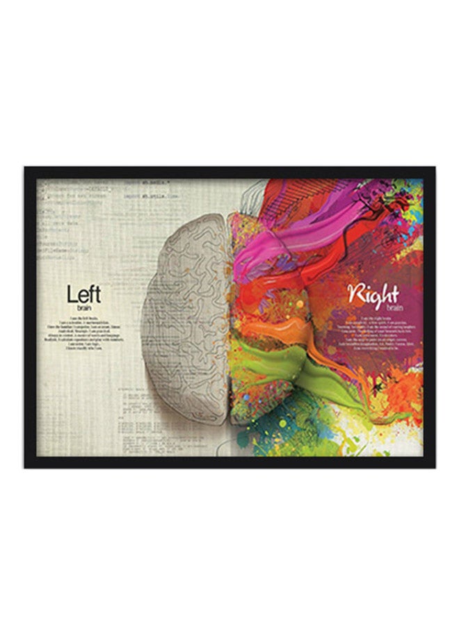 Spoil Your Wall - Left And Right Brain Wall Poster With Frame Beige/Purple/Green 55x40cm - Image 1