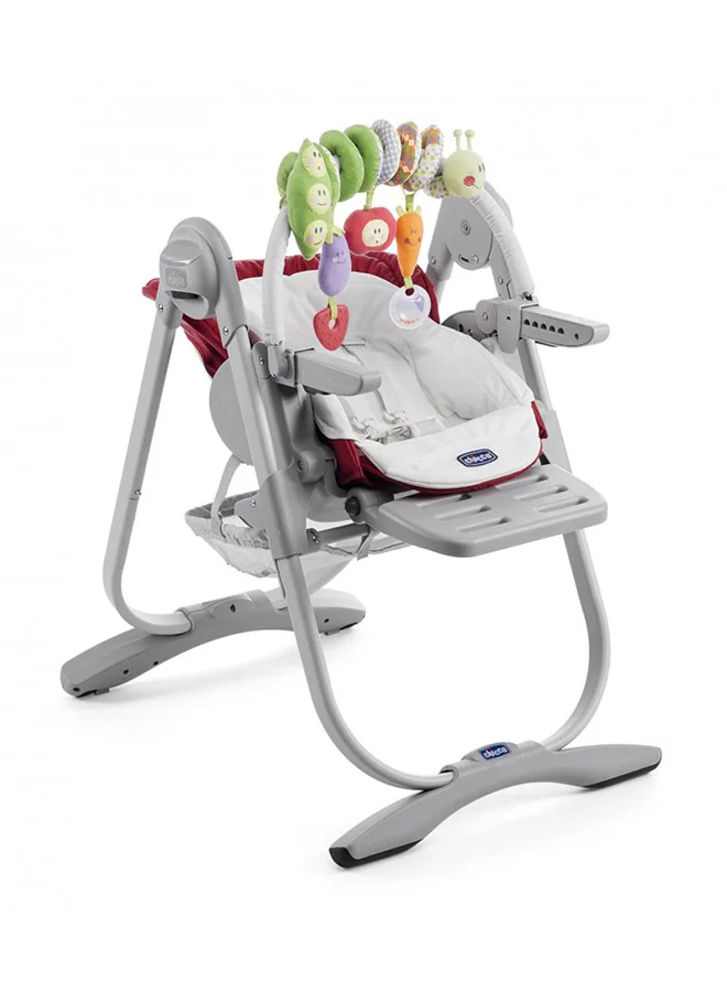 Chicco Polly Magic Bordeaux High Chair - Grey/Red