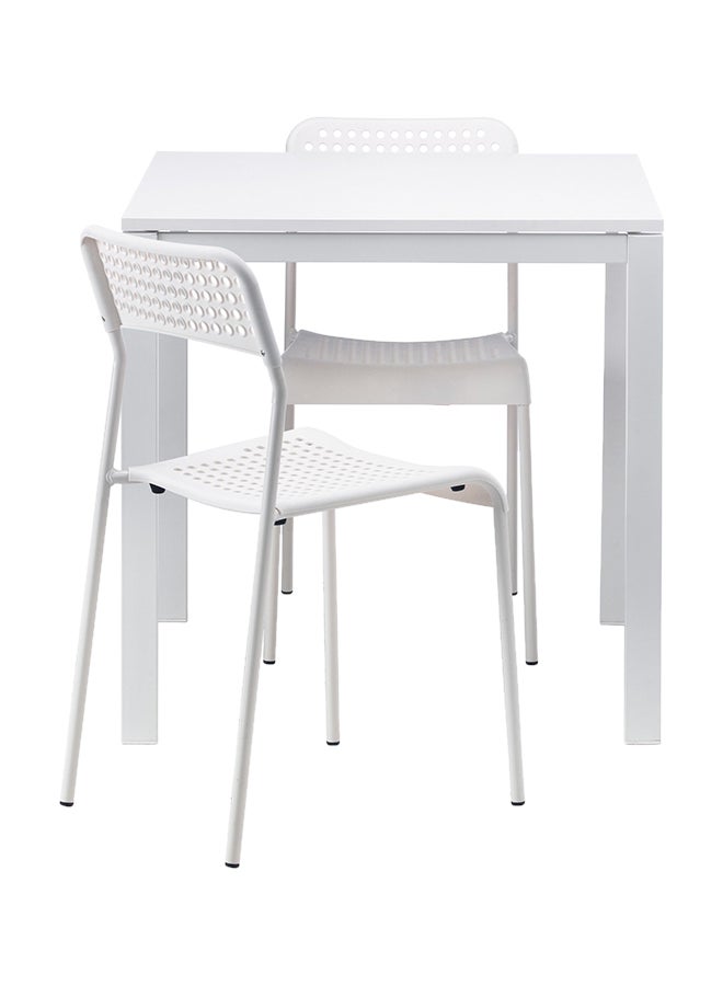 Generic - 3-Piece Melltorp-Adde Table And Chair Set White - Image 1