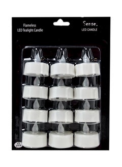 Generic 12-Piece LED Tealight Candle Set White  - Image 2