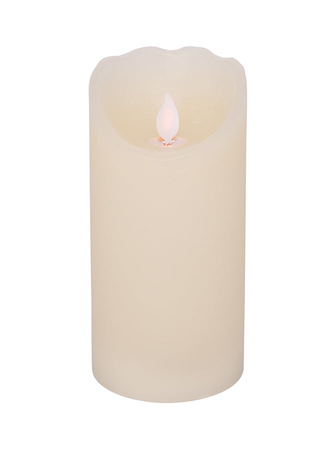 LED Wax Pillar Candle Beige 7.5x7.5x15cm 