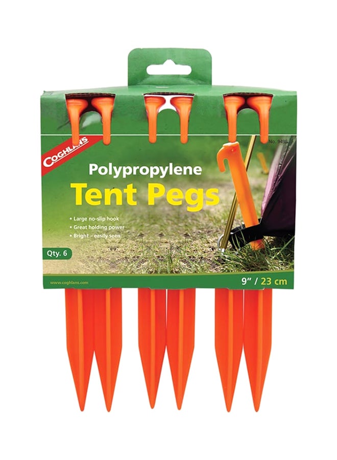 COGHLANS 6-Piece Tent Pegs Set 9-Inch 9inch 