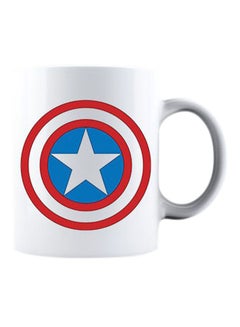 Spoil Your Wall Captain America Shield Coffee Mug White/Blue/Red 