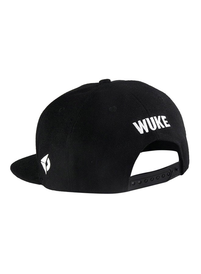 Snapback Closure Cotton Baseball Cap Black/White - Image 2