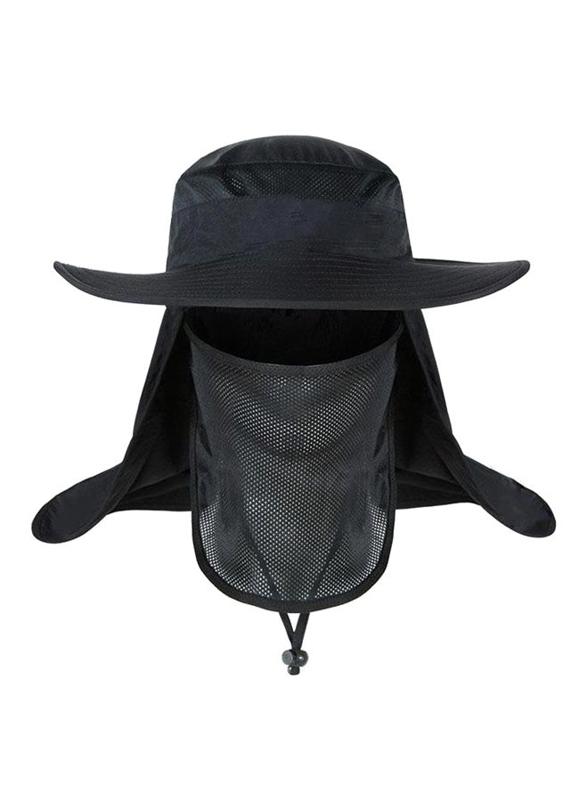 Boonie Hat With Neck Cover For Dust Protection Black
