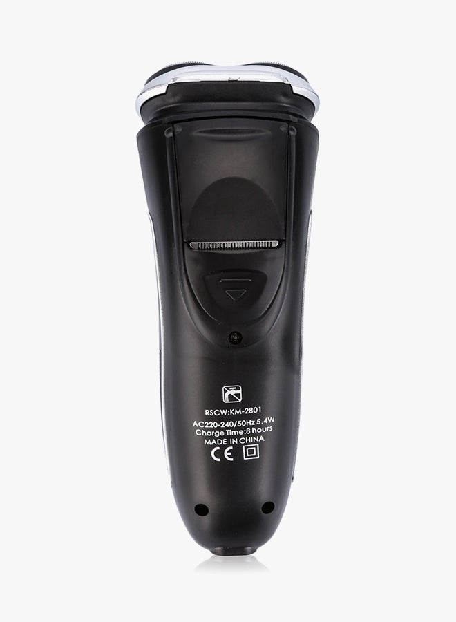 كيمي ماكينة حلاقة كهربائية ثلاثية الرؤوس قابلة للتدوير KM-2801 أسود/أزرق  - Image 2
