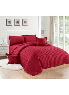 Moon 4-Piece Compressed Comforter Set Microfiber Red Single Size  - Image 1