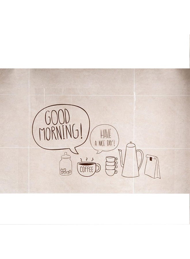 QiaoKai Good Morning Kitchen Wall Sticker Brown 60x90centimeter  - Image 1