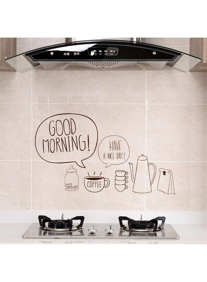 QiaoKai Good Morning Kitchen Wall Sticker Brown 60x90centimeter  - Image 2
