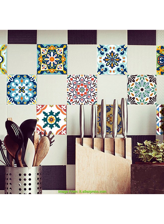 كياوكاي ملصق جداري ثلاثي الأبعاد ذاتي اللصق مكون من 10 قطع متعدد الألوان 20x20Ø³Ù†ØªÙŠÙ…ØªØ± - Image 2