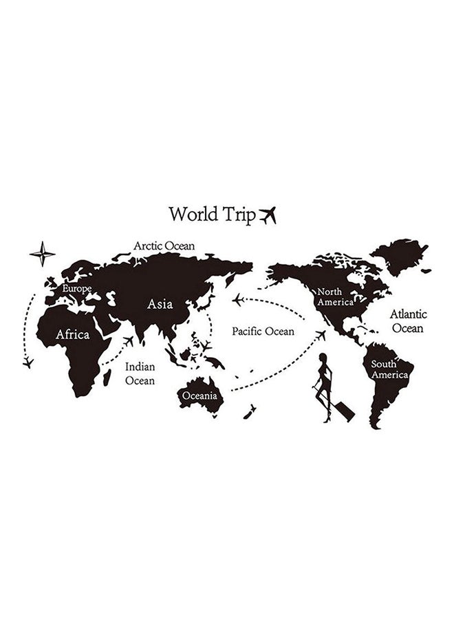 QiaoKai World Map Removable PVC Wall Sticker Black 90x90centimeter  - Image 1