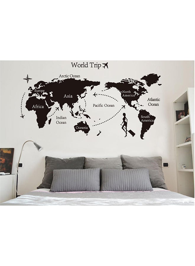 QiaoKai World Map Removable PVC Wall Sticker Black 90x90centimeter  - Image 2