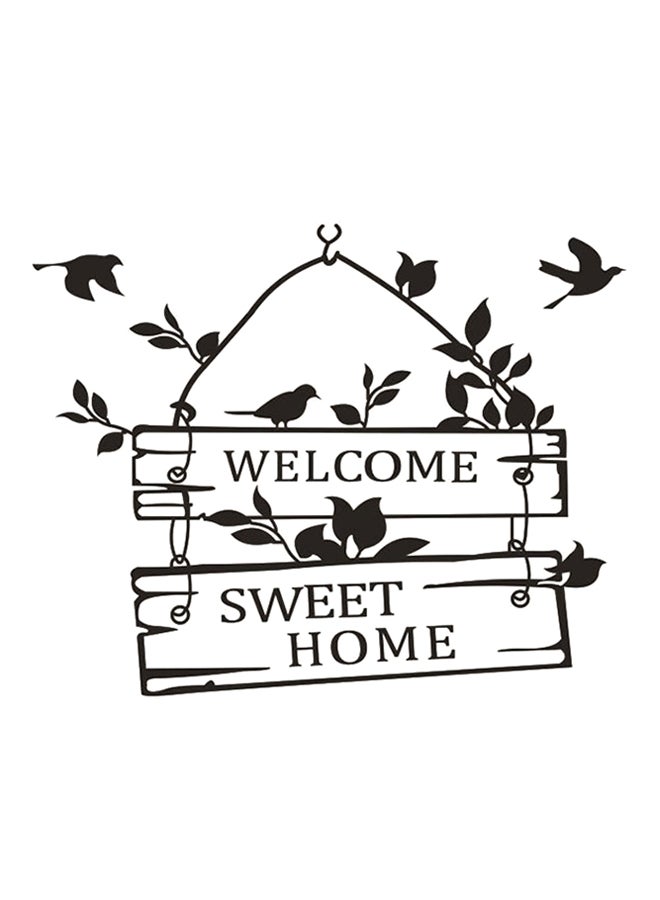 QiaoKai Welcome Sweet Home Wall Sticker Black 31x39centimeter  - Image 1
