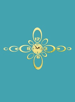 كياوكاي ساعة حائط بتصميم مرآة مزودة بلاصق ذهبي 26x20بوصة  - Image 2