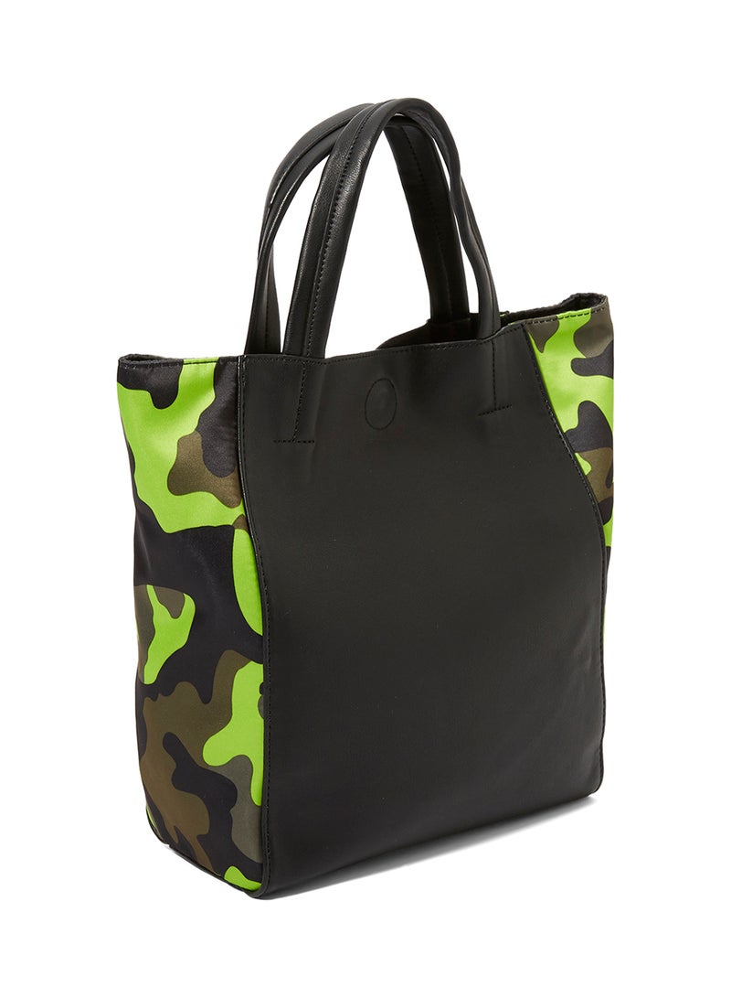 سوديني حقيبة كتف بسحاب إغلاق أخضر/أسود - Image 2