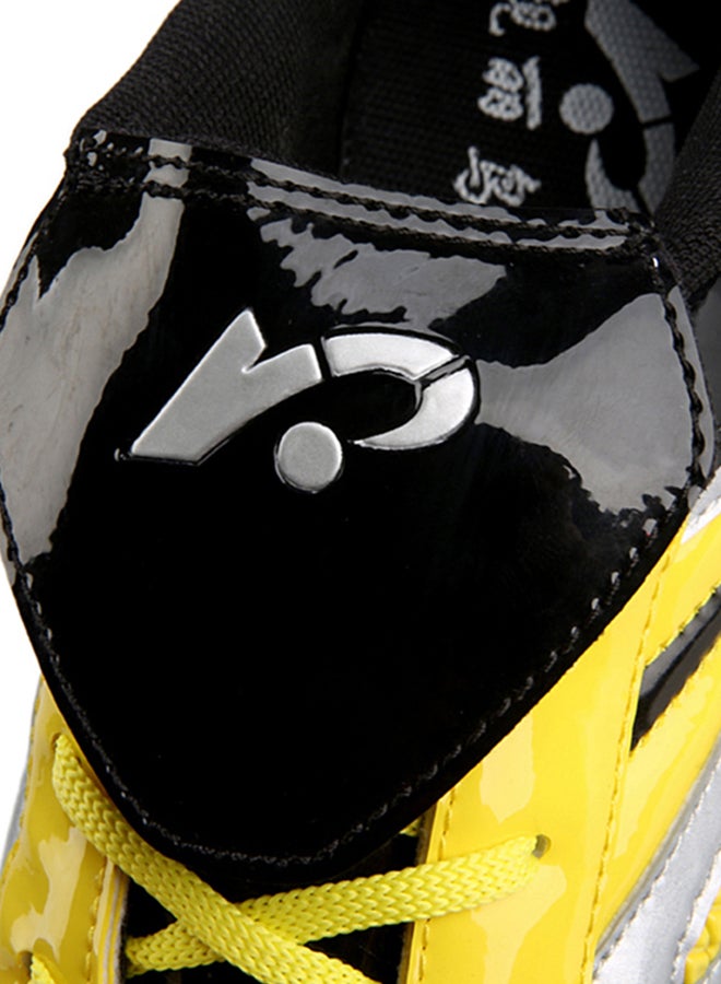 HUSK'SWARE - Low Top Leather Lace Up Football Sneakers With Cover On Laces Yellow - Image 1