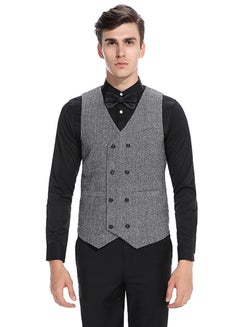 Drupum Double-Breasted Waistcoat Grey  - Image 1