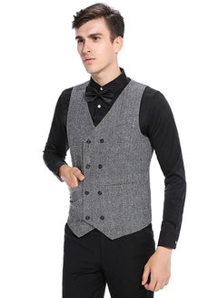 Drupum Double-Breasted Waistcoat Grey  - Image 4