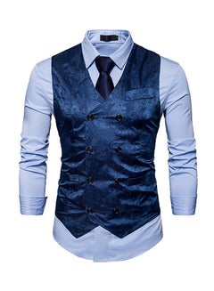 Drupum Printed Waistcoat Navy Blue  - Image 1