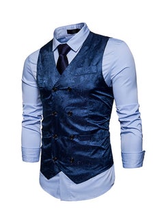 Drupum Printed Waistcoat Navy Blue  - Image 3