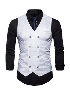 Drupum Printed Waistcoat White  - Image 1