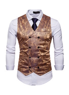 Drupum Printed Waistcoat Brown  - Image 1