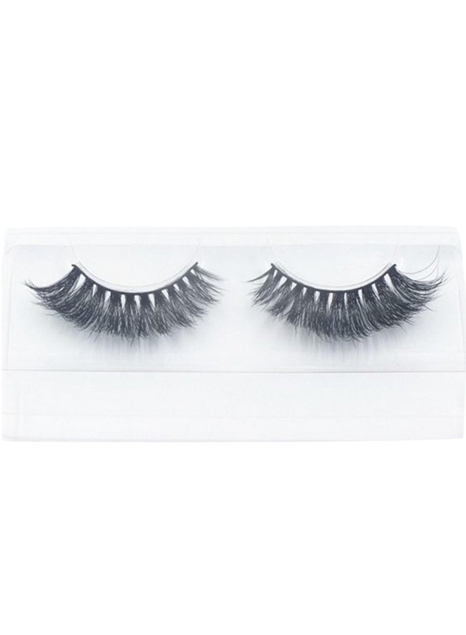 1-Pair Mink Hair False Eyelashes Black