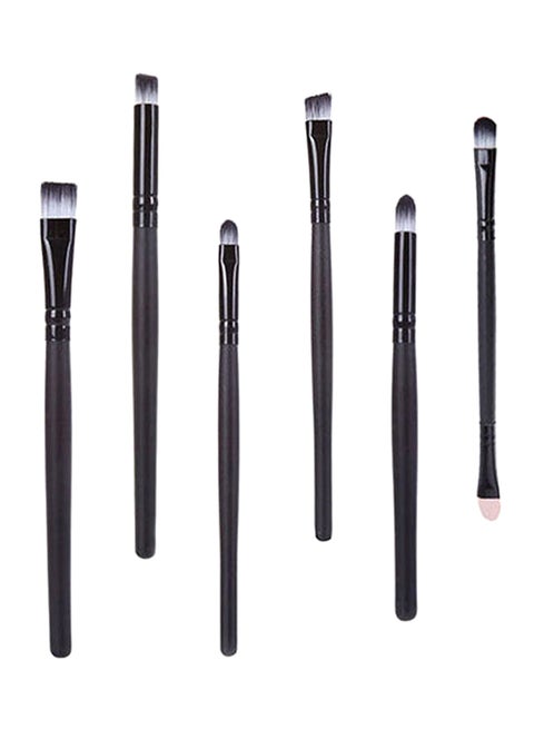 6-Piece Eye Makeup Brush Set Black