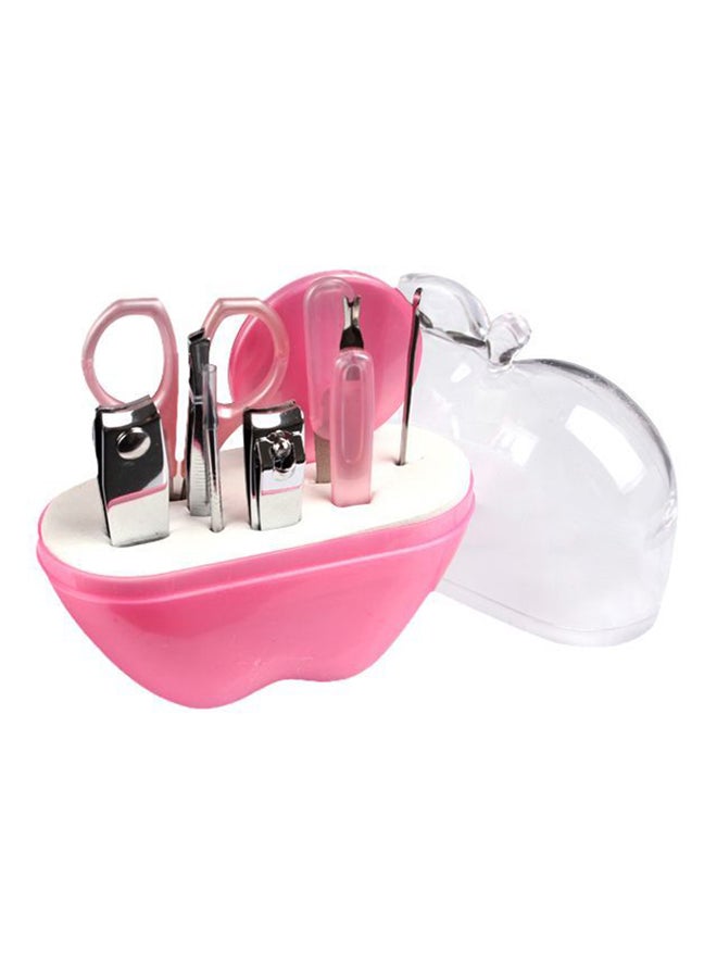 9-Piece Apple Shape Manicure Nail Care Tool Set Pink - Image 1