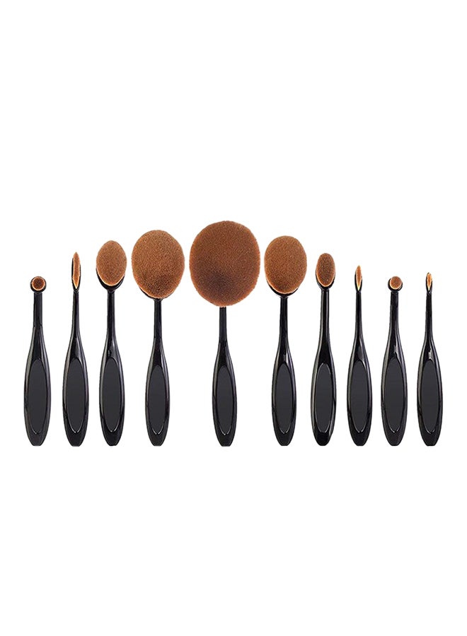 10-Piece Super Soften Multipurpose Brush Set Black