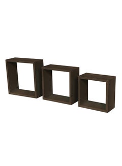 3-Piece Floating Shelf Dark Brown