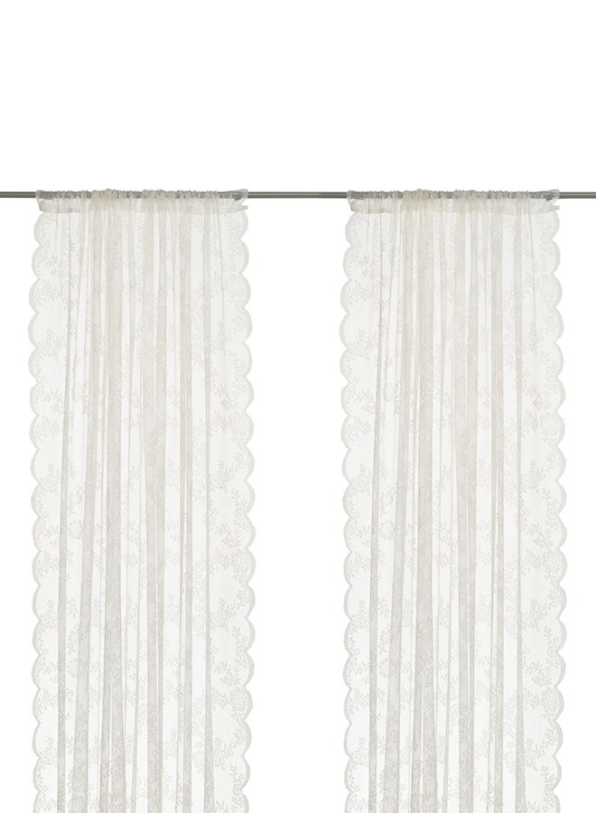 ماركة غير محددة قطعتان من ستائر الشبابيك الشبكية أبيض 300x145سم  - Image 1