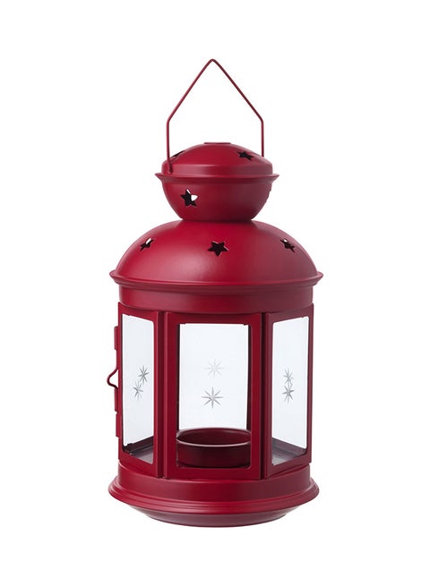 Ramadan Candle Lantern Red 21X12cm